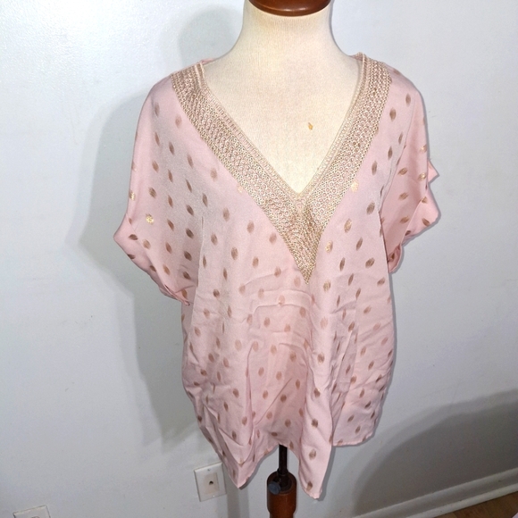 SHEIN Pink Flutter Sleeve Blouse - W Sz 12 - Picture 1 of 8
